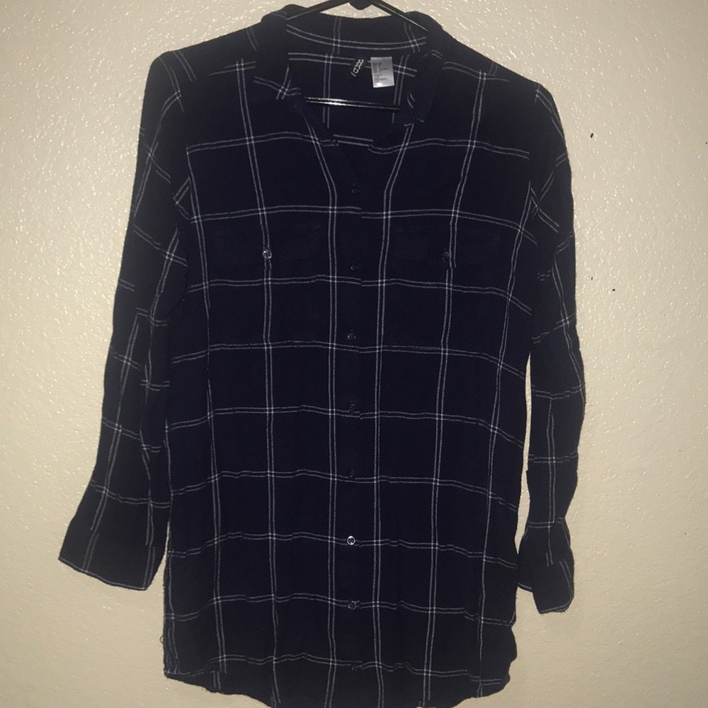 Dark blue plaid tunic